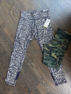 NEW Girls' Old Navy Elevate Leggings - Mid-Rise Go-Dry Bottoms + Bonus Camo Pair